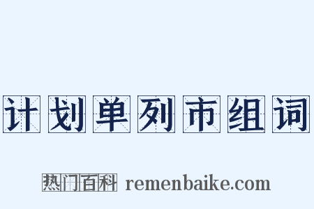 计划单列市组词是什么意思的图片